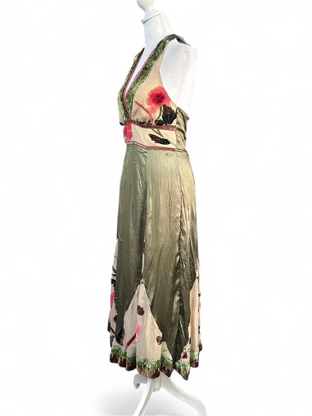 Rare find Hale Bob whimsical woodland fairy silk halter dress - Picture 6 of 7